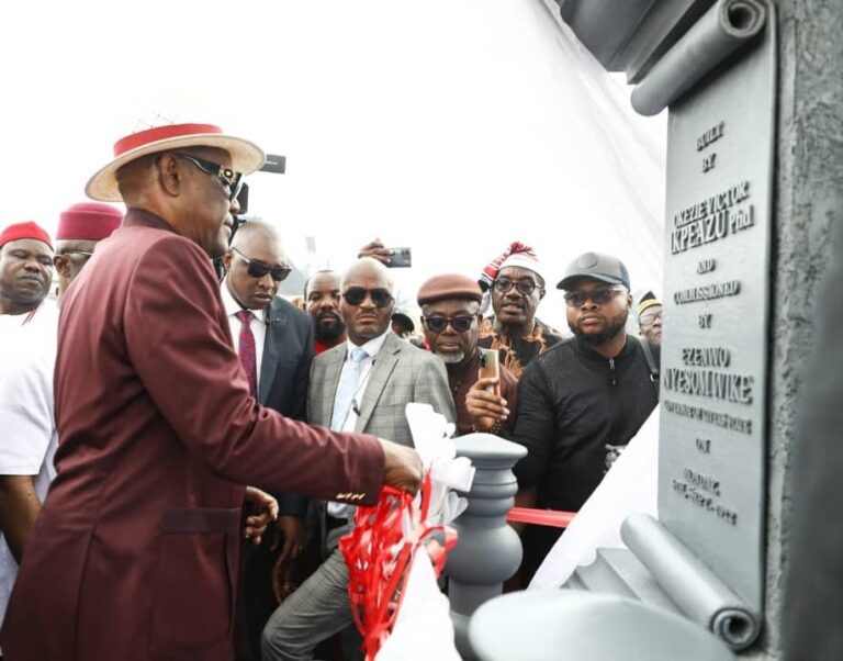 Governor Wike commissions the first flyover bridge in Abia State.