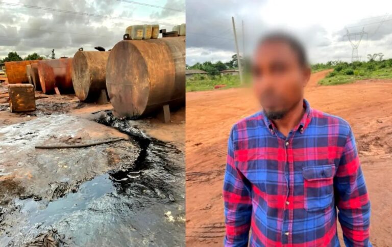Police officer discover illegal refinery, arrest two, recover trucks 
