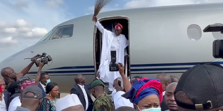 Tinubu back in Nigeria[video]
