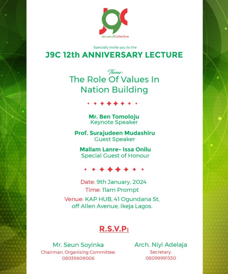 NOA Boss, Ben Tomoloju, Prof Mudashiru To Grace J9C Anniversary Lecture