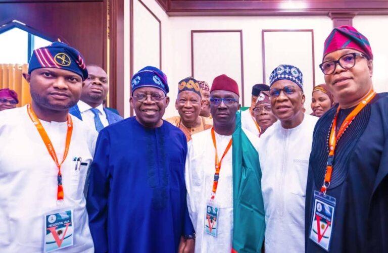 PRESIDENT TINUBU PRESENTS APC FLAG TO SENATOR OKPEBHOLO, SAYS PARTY ON THE PATH TO VICTORY IN EDO GUBER