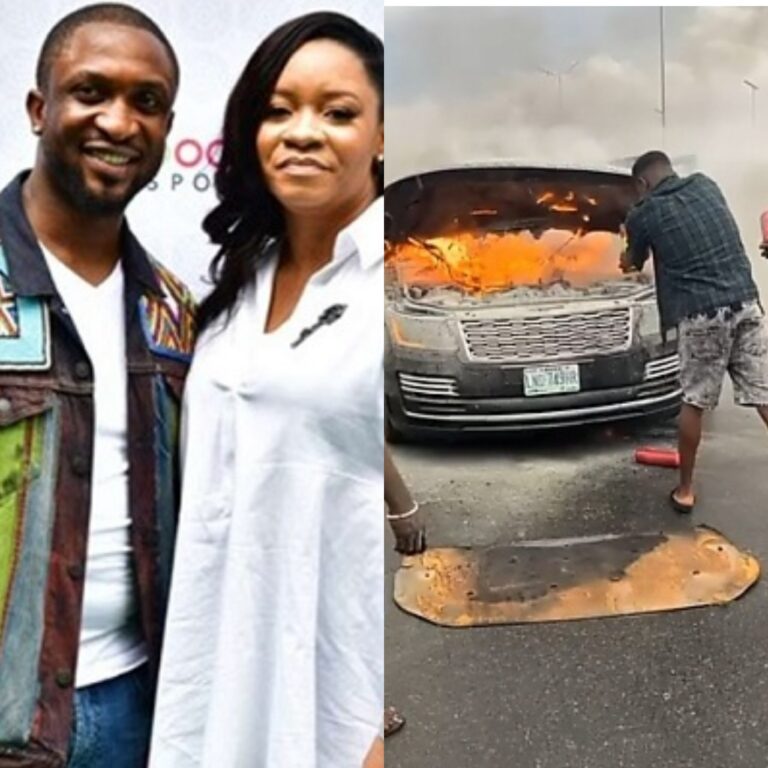 Darey Art Alade’s Car Goes Up in Flames on Third Mainland Bridge