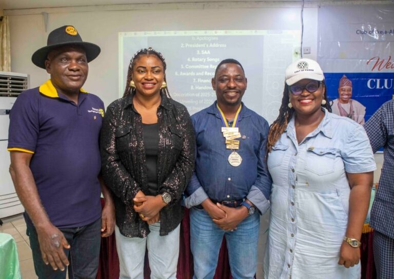 Change of guard at Rotary Club of Ikeja-Alausa Central, as Muyiwa Akintunde hands over Presidency