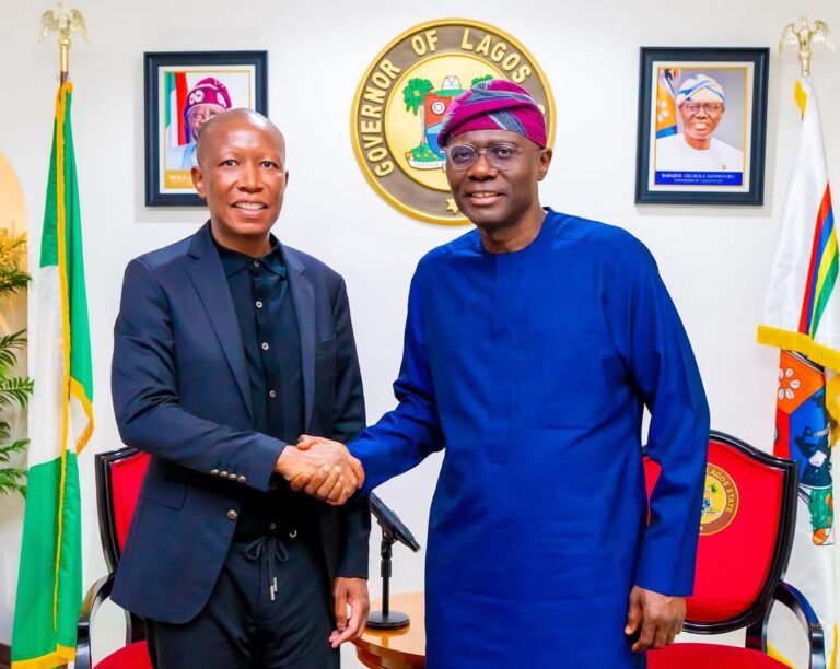 Sanwo-Olu Hosts South Africa’s Julius Malema in Lagos