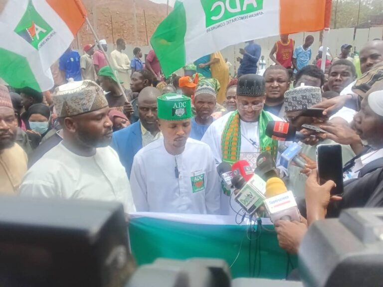 ADC Leadership Crisis Deepens as Rival Faction Protests at INEC Headquarters