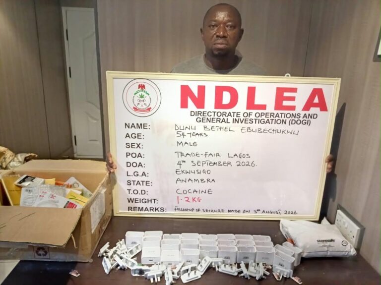 NDLEA operatives arrest suspected drug trafficker in Lagos