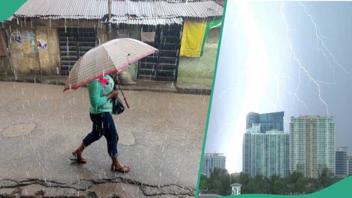 NiMet thunderstorm alert warning of severe weather, heavy rainfall and flash flooding across Nigerian states and the FCT.