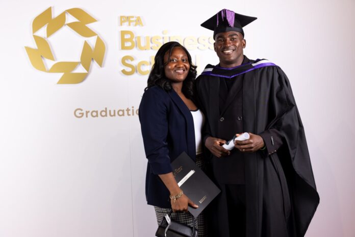 Taiwo Awoniyi Third Degree Taiwo Awoniyi third degree graduation from PFA Business School