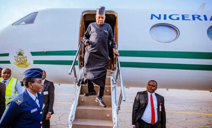 Shettima returns after BRICS summit in India as he meets Narendra Modi to discuss economic cooperation.