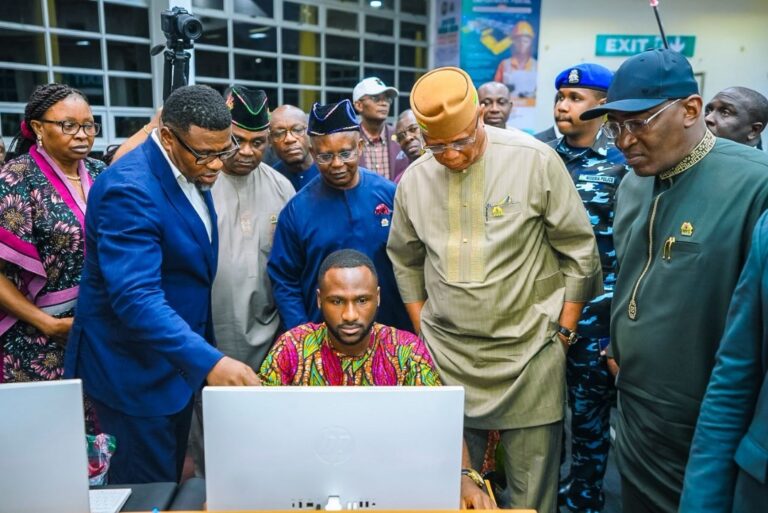 Governor Umo Eno inspects the CBT centre for Akwa Ibom recruitment