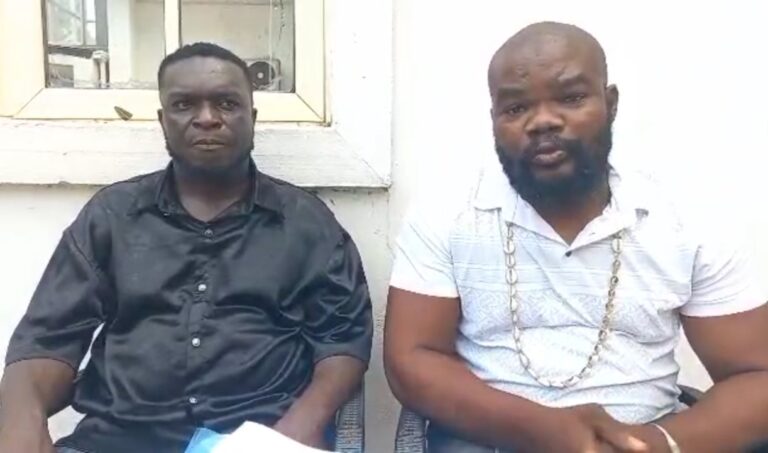 Ebonyi PDP chieftains Jimoh Abu and Anthony Awaza