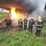 Otedola Bridge tanker fire after a diesel tanker falls from the Lagos bridge